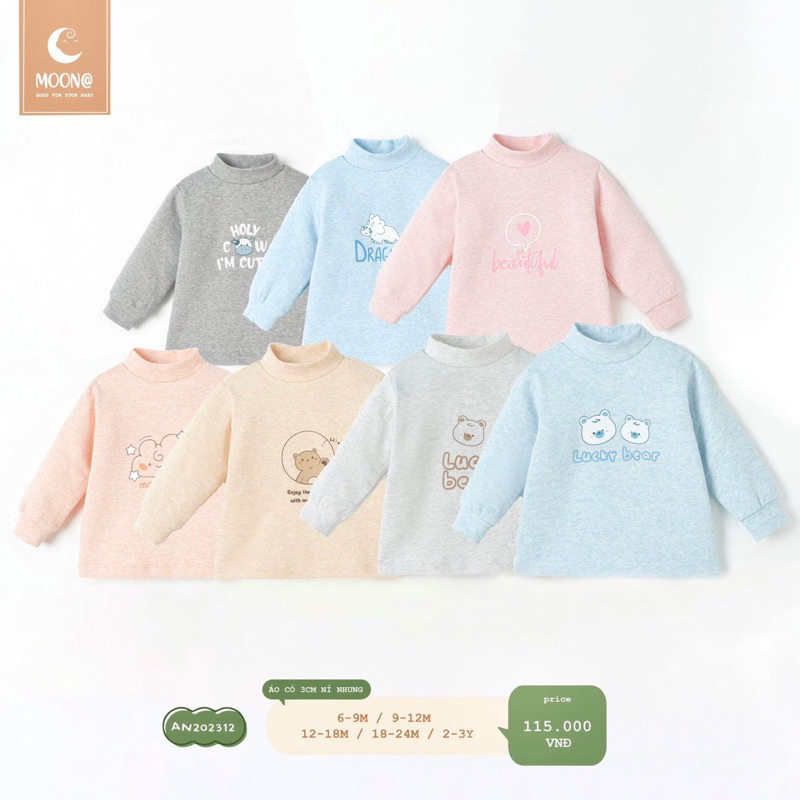Áo giữ nhiệt Moon nỉ nhung cho bé trai bé gái
