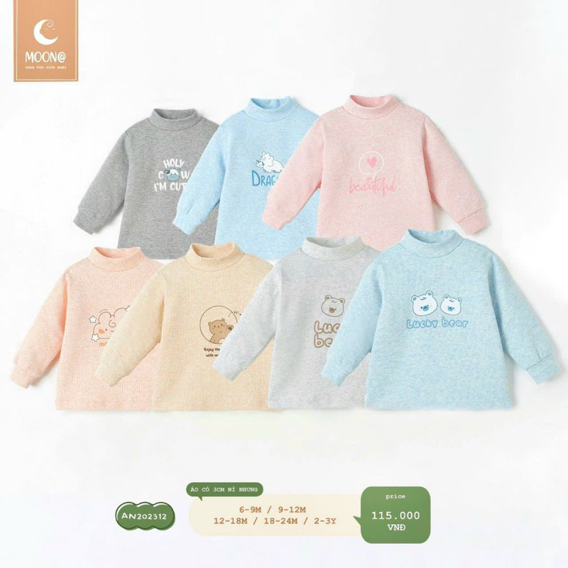 Áo giữ nhiệt Moon nỉ nhung cho bé trai bé gái