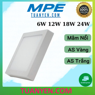 [Hỏa Tốc] Đèn LED MPE VUÔNG NỔI 6W, 12W, 18W, 24W – Ánh Sáng Trắng, Vàng - Hàng Chính Hãng
