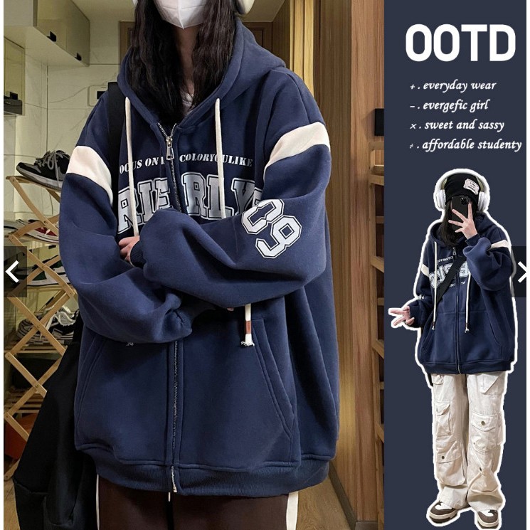 Áo khoác bên ngoài Hoodie Zip Unisex BRIERLY Chất Nỉ Bông Ulzzang Mũ Áo Trùm Đầu | BigBuy360 - bigbuy360.vn