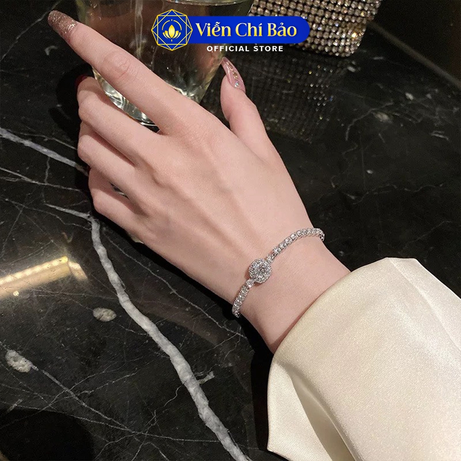 Lắc tay bạc ý Viễn Chí Bảo vòng tay nữ bạc ý 925 kiểu dáng dây rút phụ kiện trang sức nữ L400744