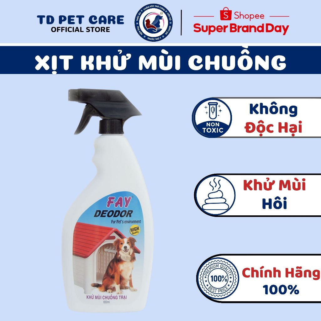 Lọ Xịt Khử Mùi Chuồng Chó Mèo FAY DEODOR 350 ML - Dung Dịch Xịt Chuồng Khử Mùi Hiệu Quả