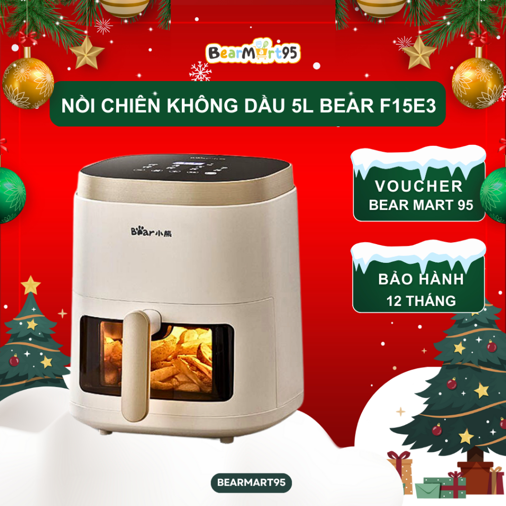 Nồi Chiên Không Dầu BEAR F15E3 Dung Tích 5L Chính Hãng- Bảo Hành 12 Tháng