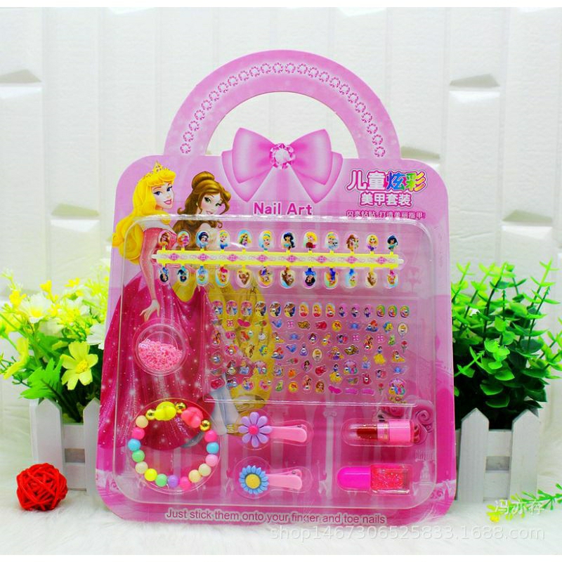 BLack Friday còn 19K Vỉ Nail Kẹp Tóc kèm sticker Vòng Đeo Tay đầy đủ phụ kiện trang sức cho bé gái