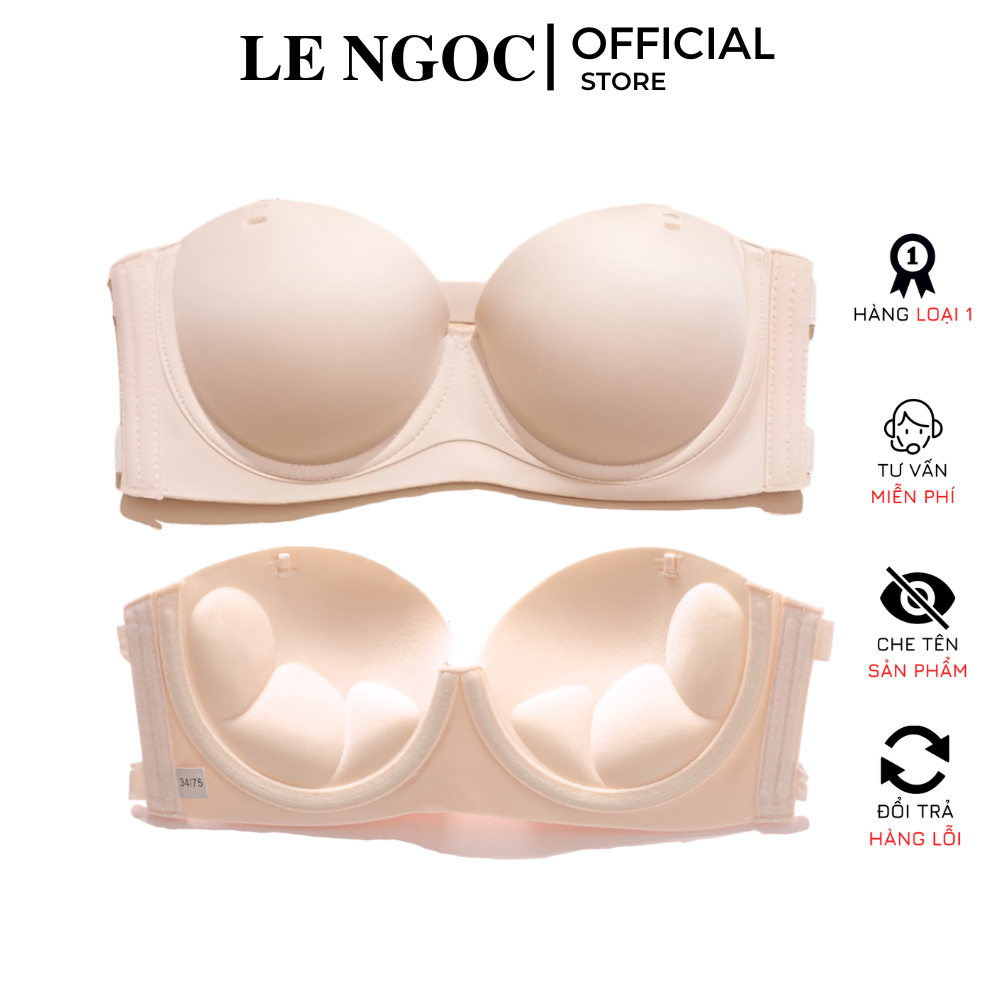 Áo Ngực Nữ Cúp Ngang Đệm Dày Có Gọng Nâng Ngực Dây Tháo Rời Mặc Nhiều Kiểu Lê Ngọc 212