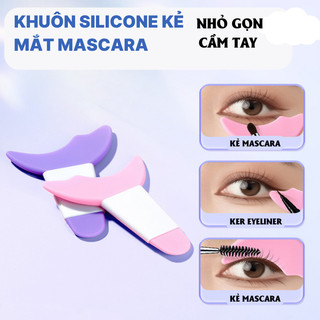 Khuôn Kẻ Mắt/Mascara Bằng Silicone Đa Năng Chuyên Nghiệp Tiện Lợi, Tái Sử Dụng Cho Người Mới