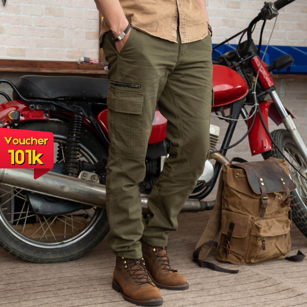 Quần kaki túi hộp The Rustico phom suông chât vải thông thoáng bụi bặm QKK19