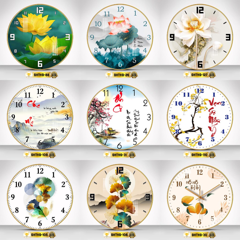 Đồng Hồ Treo Tường Kim Trôi, Tráng Gương 30cm 35cm 40cm, Quà Tặng, Decor Trang Trí Phòng Khách CĐHTHĐ-08