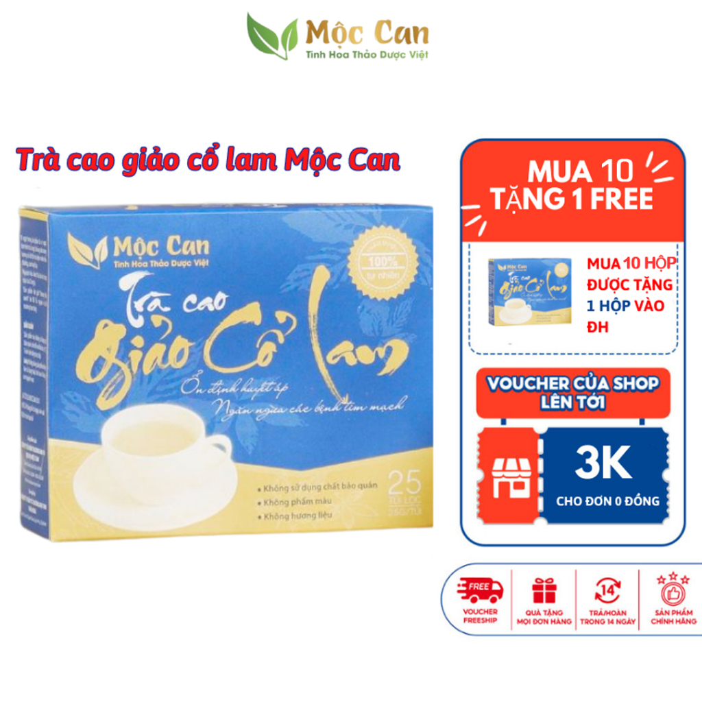 Trà giảo cổ lam cao cấp Mộc Can, trà túi lọc thảo dươc điều hòa huyết áp, giảm mỡ máu, giảm béo, tăng lưu thông máu