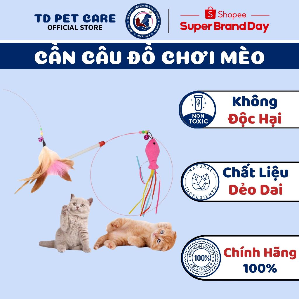 Cần Câu Cho Mèo Dây Thép Dành Cho Mèo - Đồ Chơi Mèo - Đồ Chơi Cho Chó