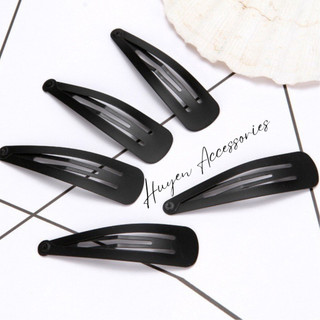 Kẹp tóc giọt nước đen 5-6 cm cho nữ - nguyên liệu handmade - Huyền Accessories
