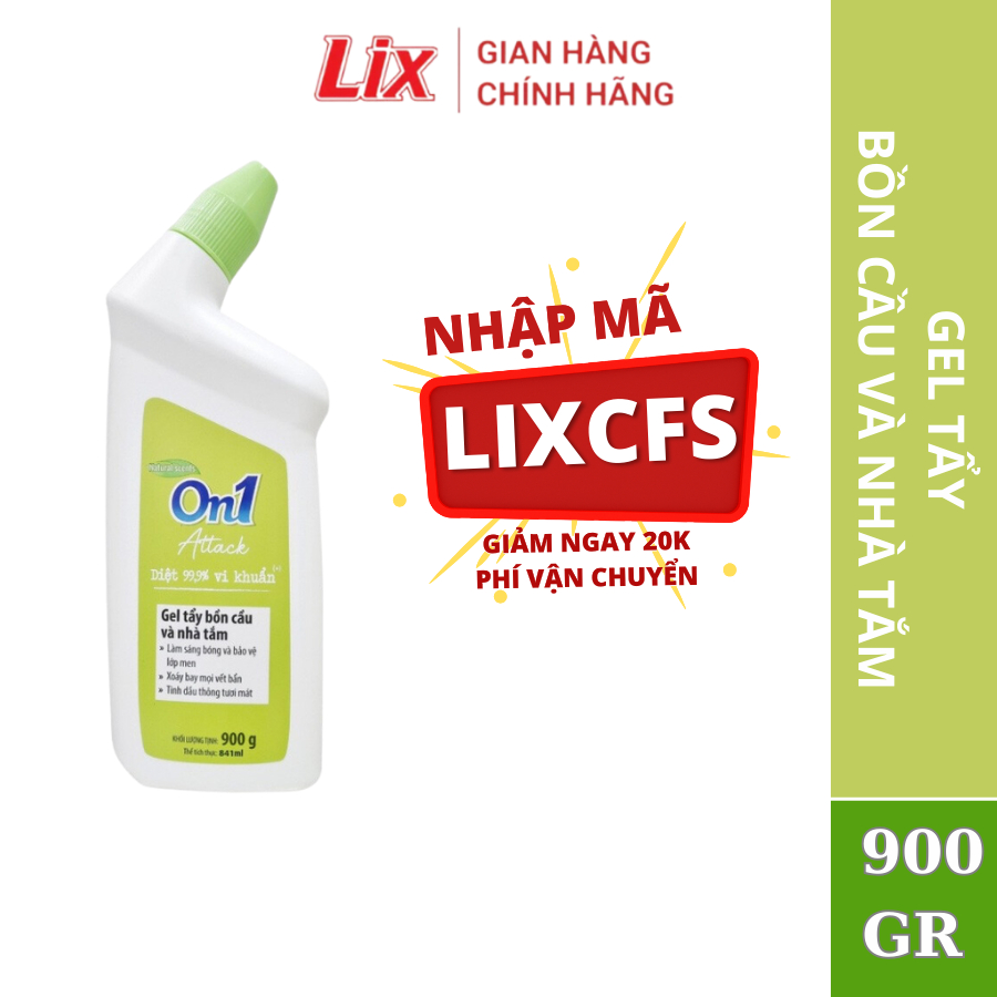 Gel tẩy bồn cầu và nhà tắm On1 dung tích 900G N0502, giúp diệt khuẩn 99,9 %, tẩy ố, làm trắng nhà tắm, bồn cầu hiệu quả