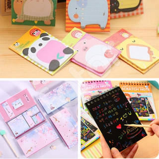 Sổ note scratch màu - giấy hình thú - hộp 6 tập hình hoa