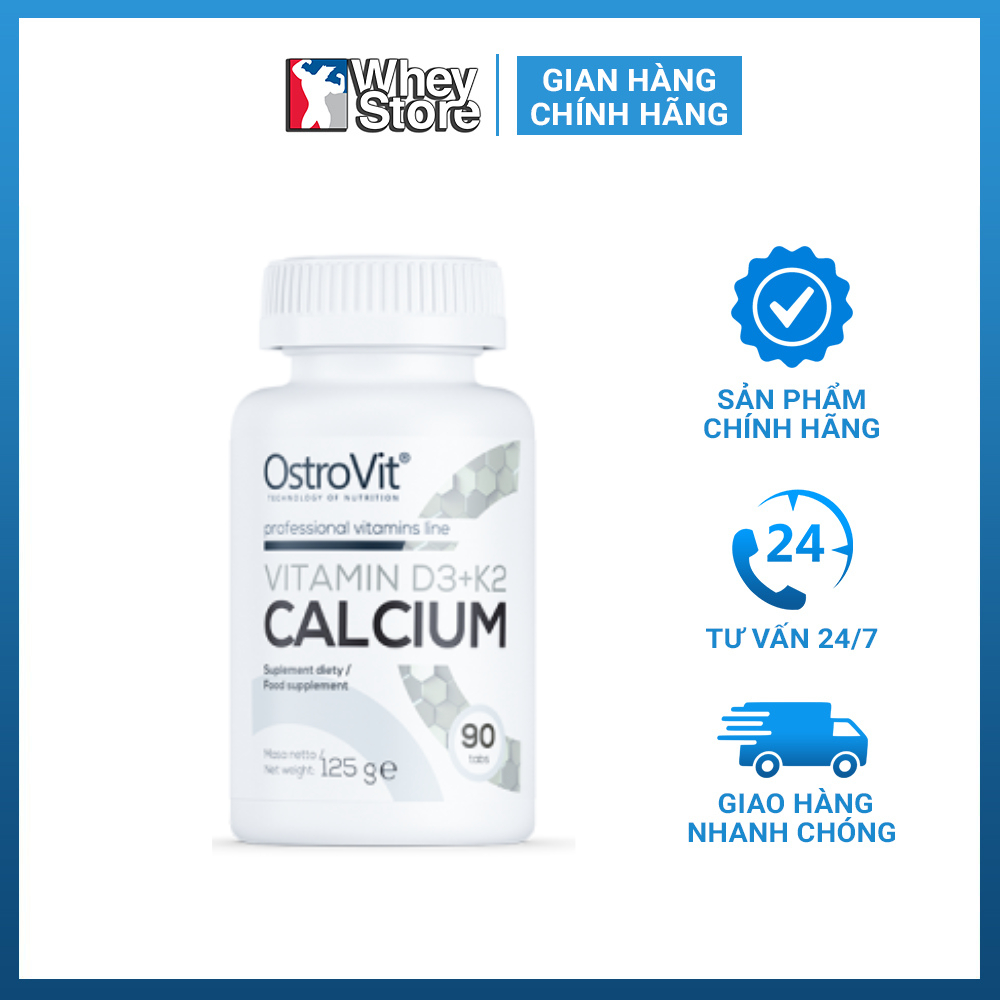 Viên Uống Bổ Sung Ostrovit Vitamin D3 K2 Calcium 90 Viên Chính Hãng