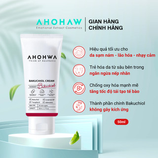 Kem Tái Tạo Trẻ Hóa Da AHOHWA Bakuchiol Cream Tuýp 50ml - Chống Lão Hóa, Giảm Nếp Nhăn, Mờ Thâm, Giảm Nám