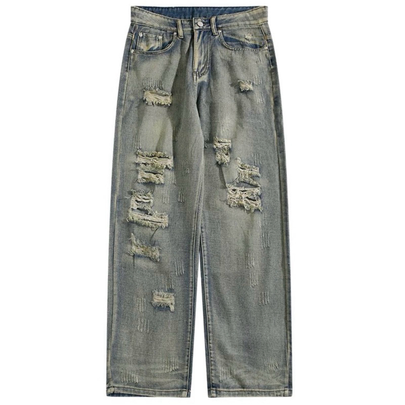 QUẦN BAGGY JEANS RÁCH - FROM RỘNG CHO NAM VÀ NỮ KÈM ẢNH THẬT M1284
