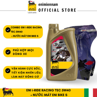 (HCM) Combo nhớt eni racing 5W40 + nước mát bike S cho xe máy