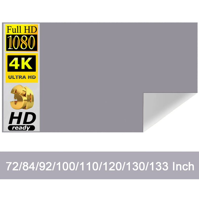 Vải màn chiếu phản quang tăng độ sáng - dán tường dễ sử dụng 60 inch