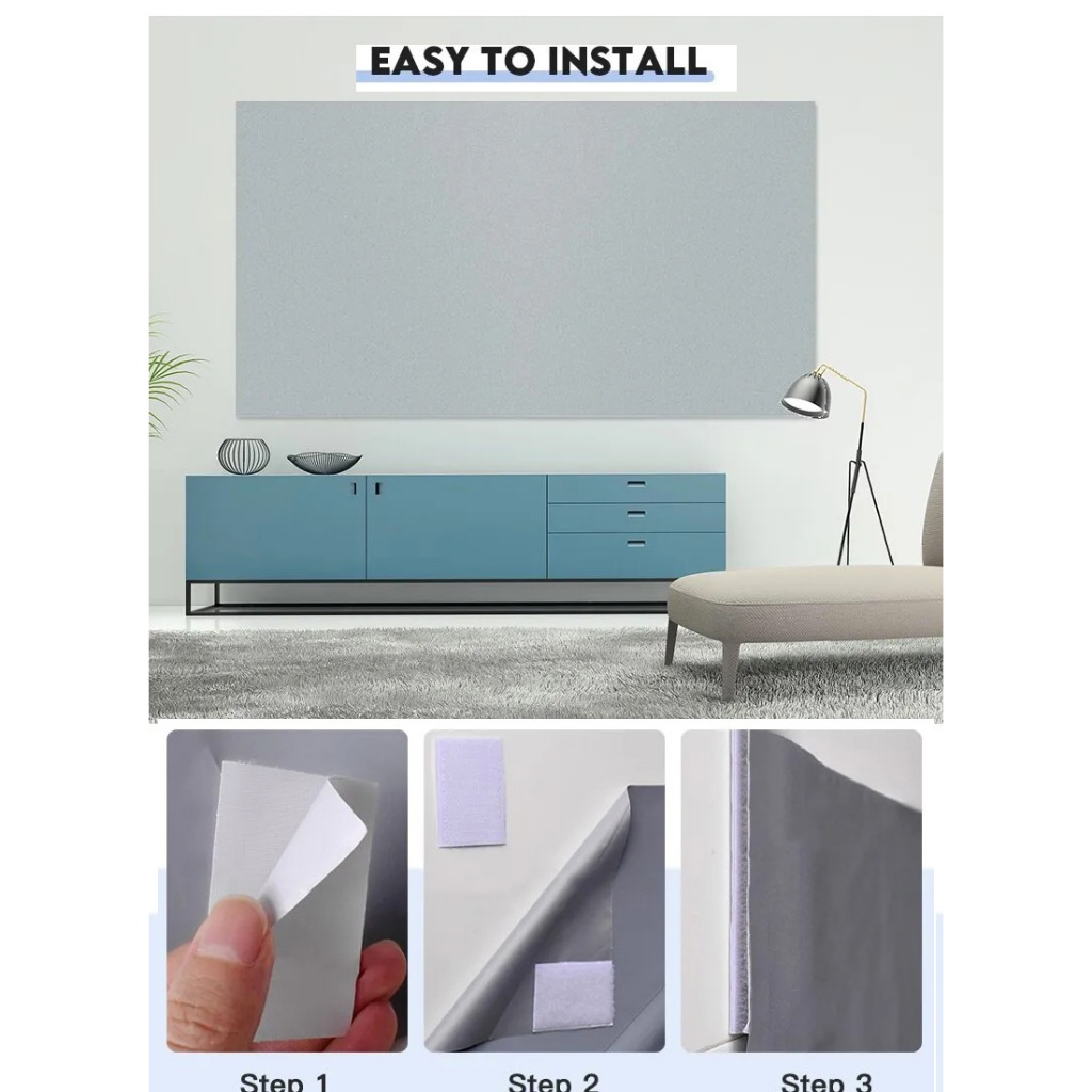 Vải màn chiếu phản quang tăng độ sáng - dán tường dễ sử dụng 60 inch