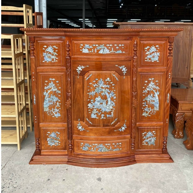 Tủ thờ gia tiên-tủ thờ bụng phệ gỗ căm xe hàng chất lượng 1M27-1M48-1M75 (freeship 70 km )