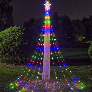Đèn rèm mưa ngôi sao đỉnh 3x2m trang trí cây thông Noel có chống nước, đèn led chớp nháy trang trí Noel Tết