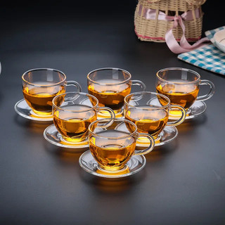 Combo 6 đĩa kê chén trà thủy tinh