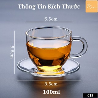 Combo 6 đĩa kê chén trà thủy tinh