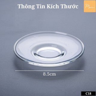 Combo 6 đĩa kê chén trà thủy tinh