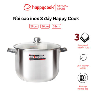 NỒI CAO INOX 3 ĐÁY 28, 30, 32 CM, HAPPYCOOK