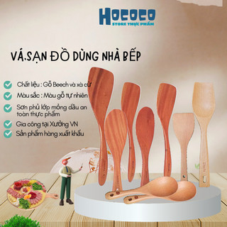 Vá,xẻng,sạn chiên xào nấu ăn bằng gỗ tự nhiên
