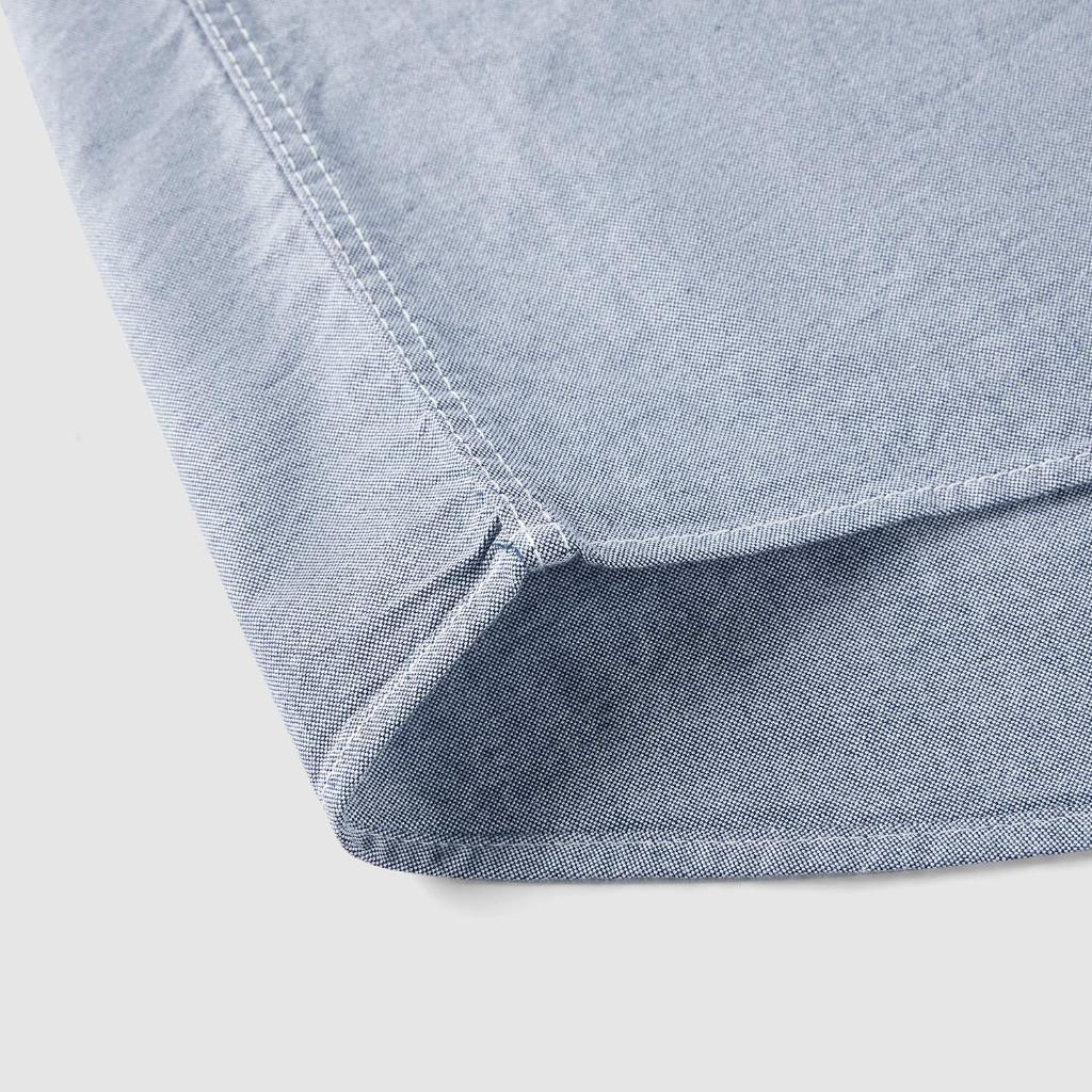 HLA - Áo sơ mi nam dài tay công sở phối chữ 100% cotton Button-down classic long-sleeved 100% cotton Shirt