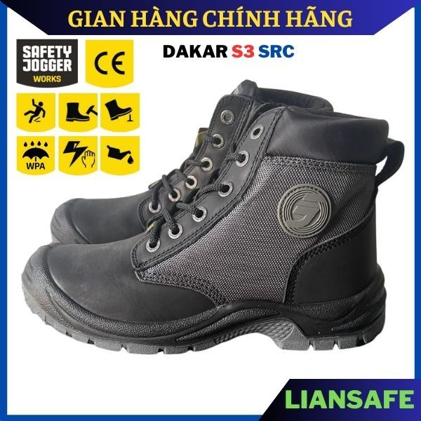 Giày bảo hộ lao động nam cổ cao Safety Jogger Dakar S3 mũi sắt - Giày chống đinh nam đi lao động công trình