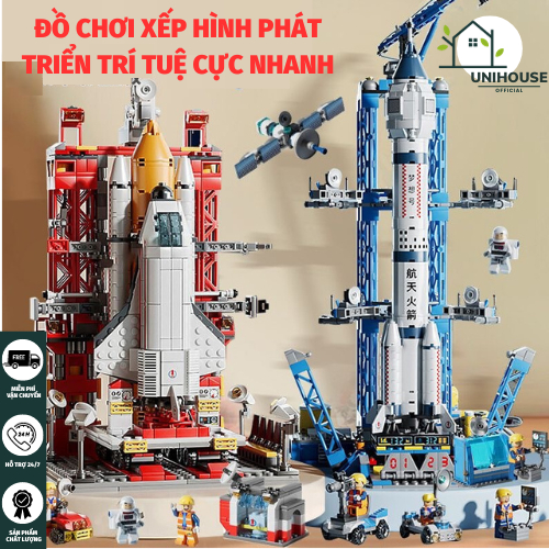 Đồ Chơi Lắp Ráp Tàu Vũ Trụ, Xếp Hình Cho Bé phát triển trí tuệ có hướng dẫn lắp ráp