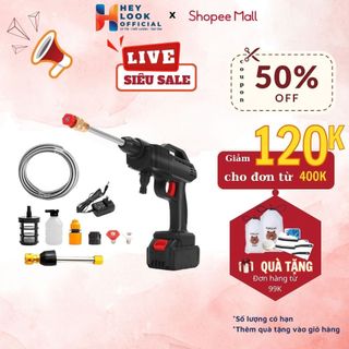 Máy rửa xe mini cầm tay GODWELL công suất 400W rửa xe gia đình, an toàn tiện lợi