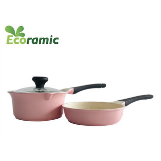Bộ Nồi Chảo Chống Dính 16cm Baby Care Ecoramic Hàn Quốc