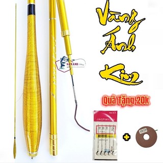 Cần câu tay câu đơn câu đài vàng ánh kim 2h siêu dẻo tặng kèm ngọn phụ - sanami fishing