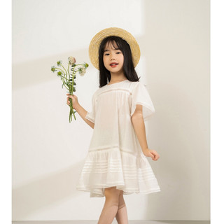 Váy bé gái cộc tay babydoll xoè 2 tầng công chúa đi học cho bé từ 3,4,5,6,7,8,9,10 tuổi - Pony dress
