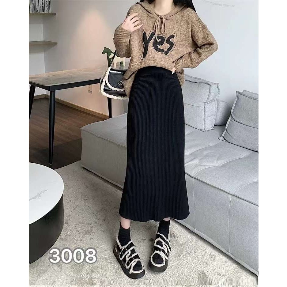 🌺  CHÂN VÁY LEN LÔNG THỎ MỊN DÁNG MIDI KHÔNG XÈ DÁNG SUÔNG