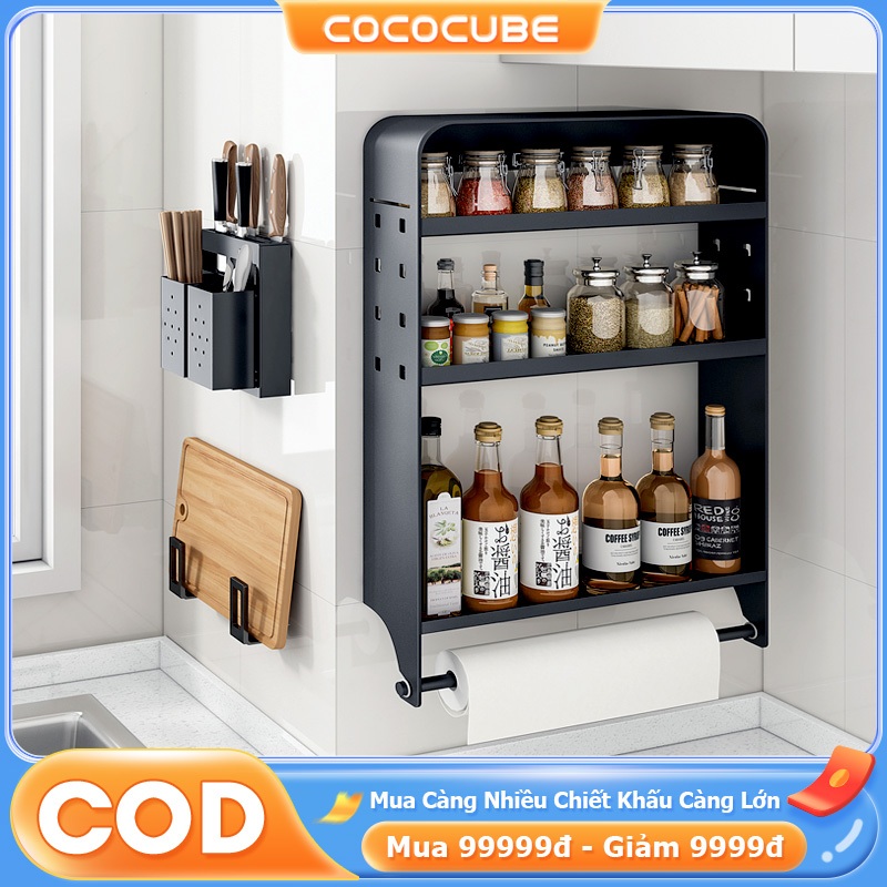 COCO Kệ Đựng Gia Vị, Treo Tường kệ lưu trữ nhà bếpKhông Khoan Đục