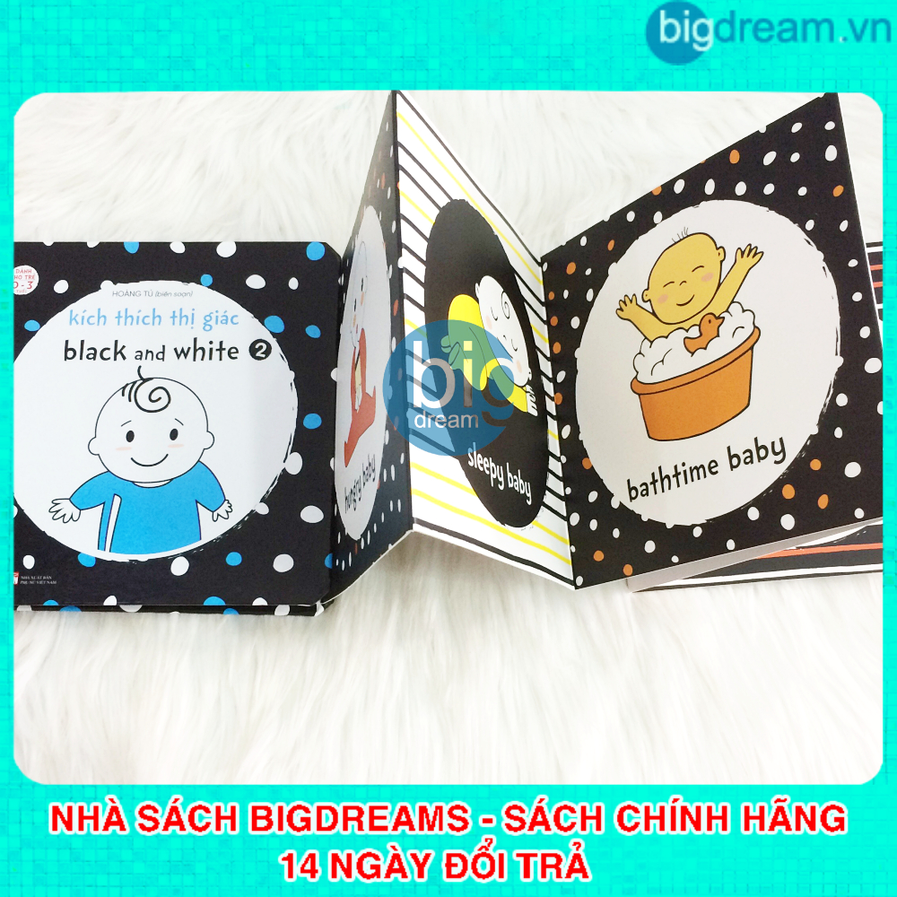 Sách - Black And White Tranh kích thích thị giác cho trẻ sơ sinh Tập 2 - Phát triển thị giác cho bé