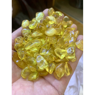 1kg đá vụn thach anh v àng đã mài bóng trang trí nhà cửa