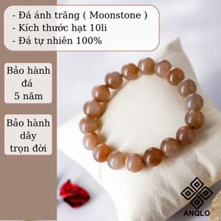 Vòng tay đá Ánh Trăng Hồng 10mm chế tác tự nhiên cao cấp ANQLO