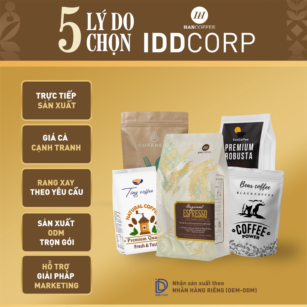 Cà Phê HANCOFFEE ORIGINAL ESPRESSO 100% ARABICA cao cấp, cafe rang xay nguyên chất