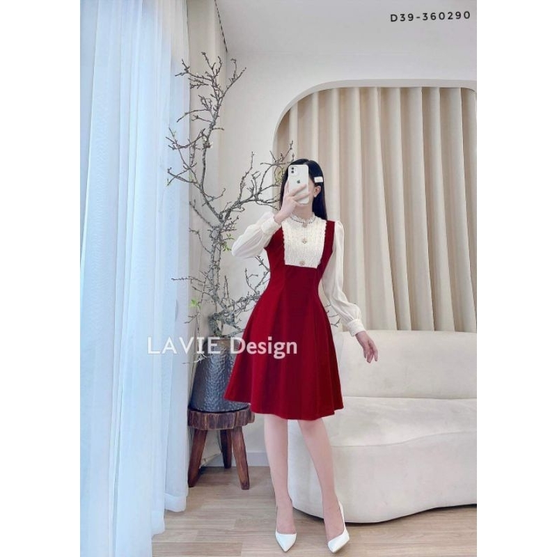 V73 Nga Design Váy cho con bú chất liệu nhung tuyết đẹp che bụng