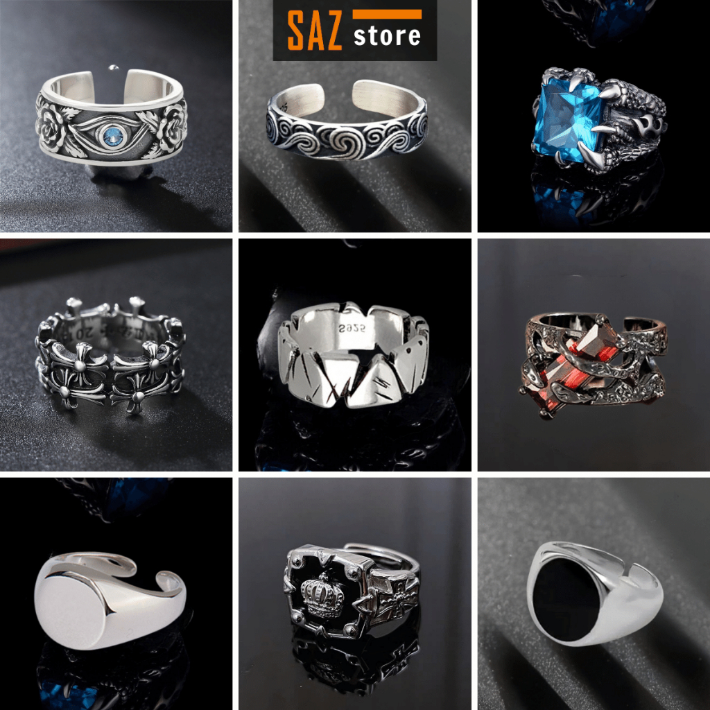 Nhẫn Titan Nam Nữ Cá Tính Điều Chỉnh Size SAZ Nhẫn Nam Thời Trang Nhiều Kiểu Lựa Chọn - Nhẫn Freesize