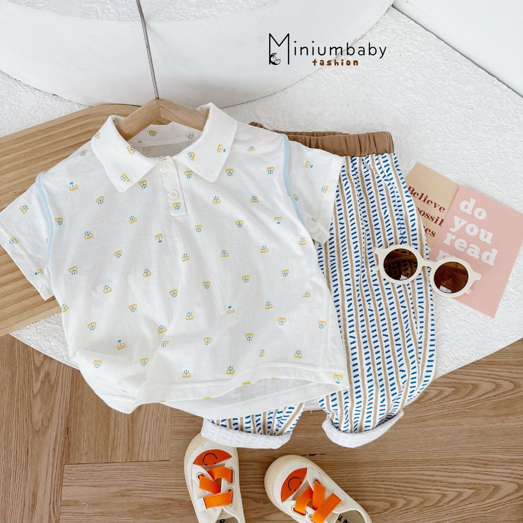 Set bộ polo cộc tay cho bé gái chất liệu cotton mềm mịn, Miniumbabyfashion SB1685, SB1774