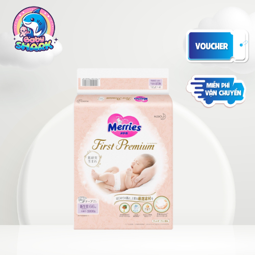 Tã dán Merries First Premium (mềm gấp 2 lần Merries thường) size NB66,S60, M48