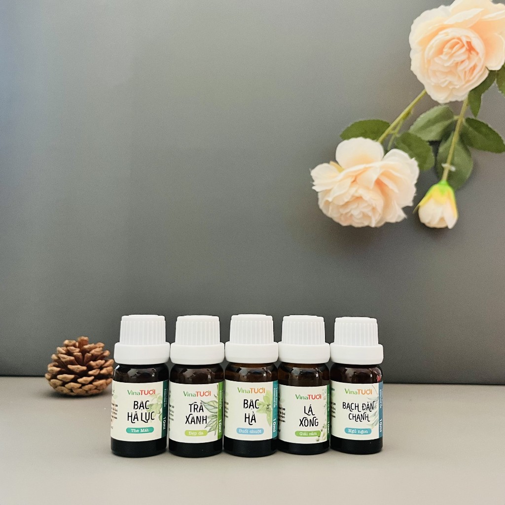 Tinh dầu nguyên chất từ Lá cây VINA TƯƠI 10ml tinh dầu xua đuổi côn trùng, xông hơi xông phòng giải cảm