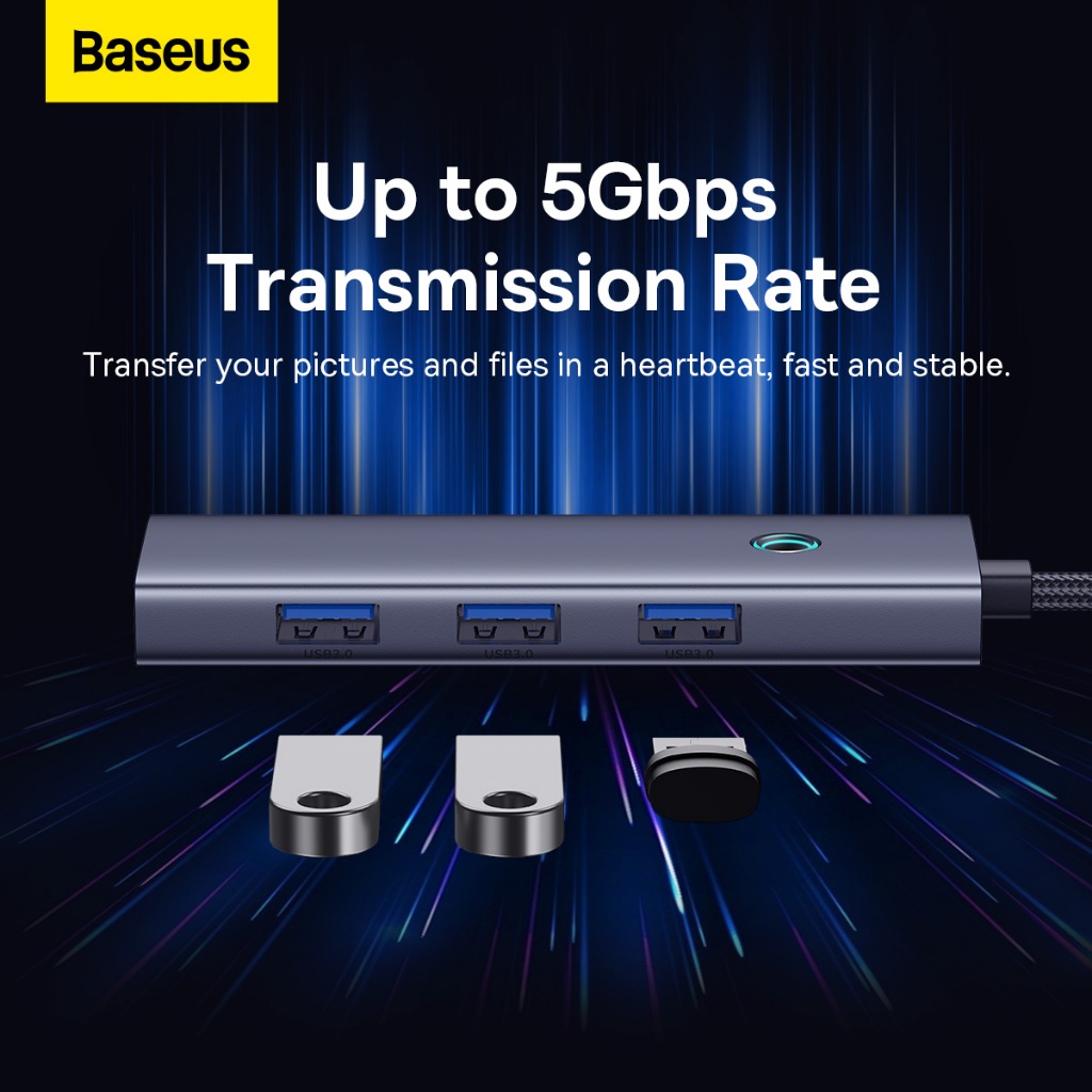 Hub mở rộng Baseus - 4 in 1 -  USB to USB / Rj45