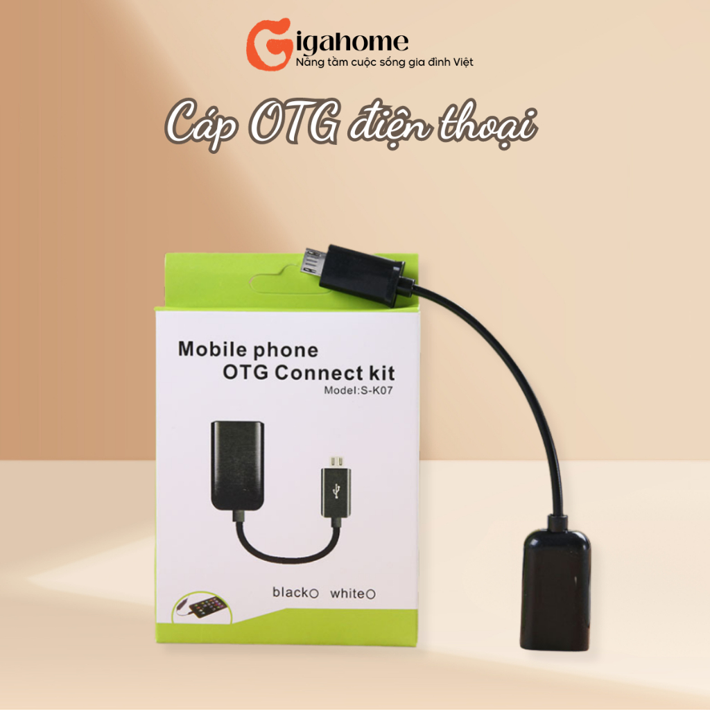 Dây Cáp OTG Chuyển Đổi Dữ Liệu Đầu Micro Sang Cho Điện Thoại Androi GIGAHOME 2963